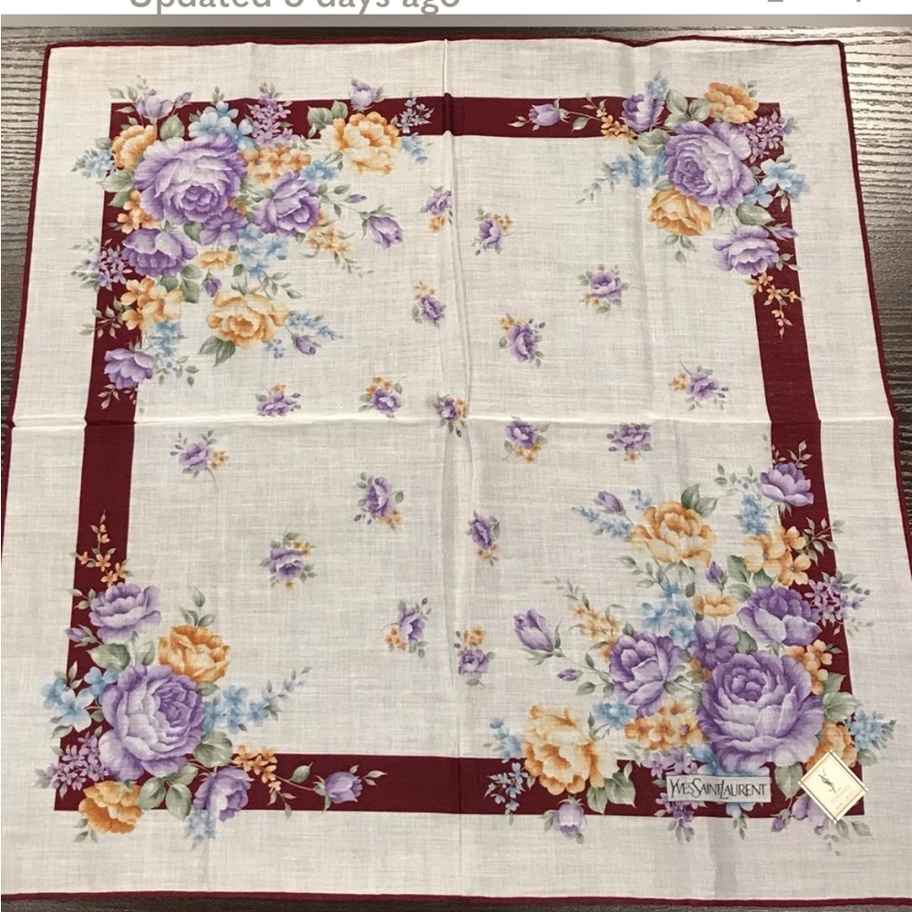 Yves Saint Laurent Floral Print
Handkerchief- 18.5"x 18"